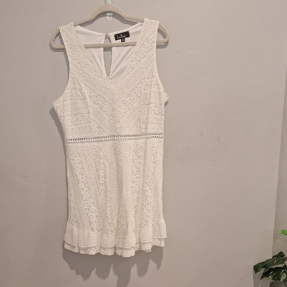 Lulu's Ivory Lace Tank Top Size XL